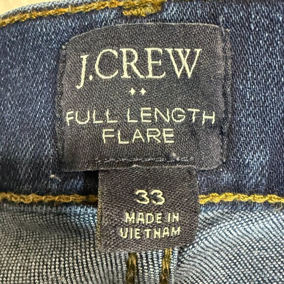 J.Crew 33X32 Full Length Flare Jean Dark Wash Stretch Denim High Rise Classic - Picture 5 of 11